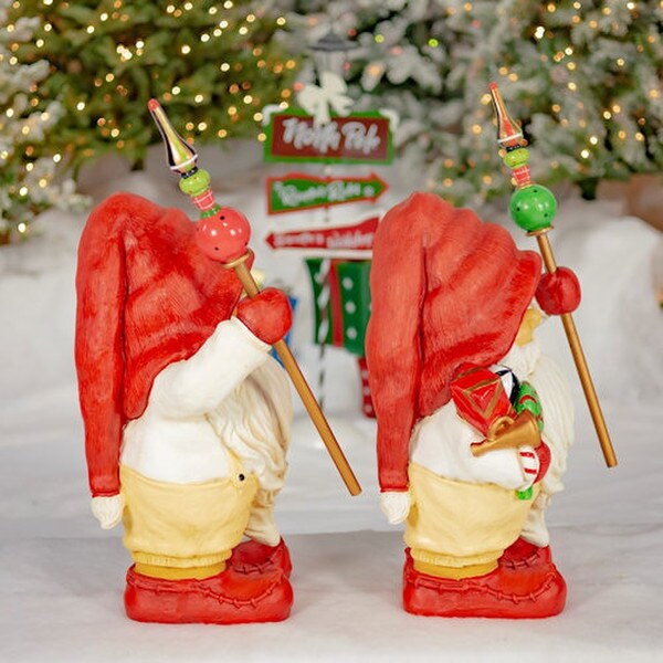 Gnomes Statues with Christmas Gifts Guards